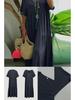2025 Sommer Damen Einfarbig Locker Kurzarm Schwingkleid