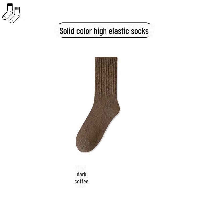 

Женские хлопковые носки средней длины, дезодорирующие и впитывающие пот, черные в японском стиле для весны, осени и зимы коричневый