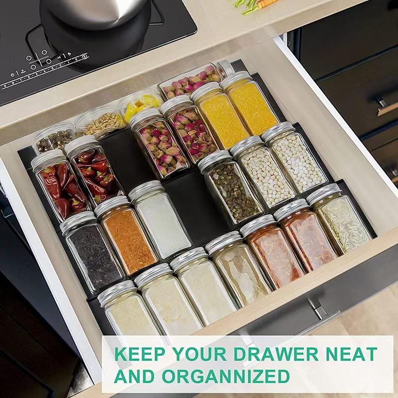 2/4/8PPieces Kitchen Spice Drawer Organizer Adjustable Spice Rack For Spice Jars Seasoning Bottles Outdoor Tableware
