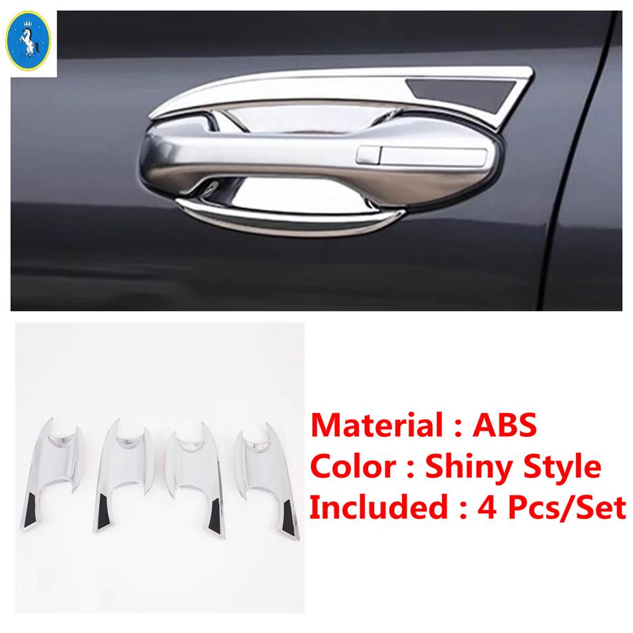 

ABS Inner Door Handle Bowl Frame Cover Trim Accessories Shiny / Carbon Fiber For Hyundai Palisade - Shiny