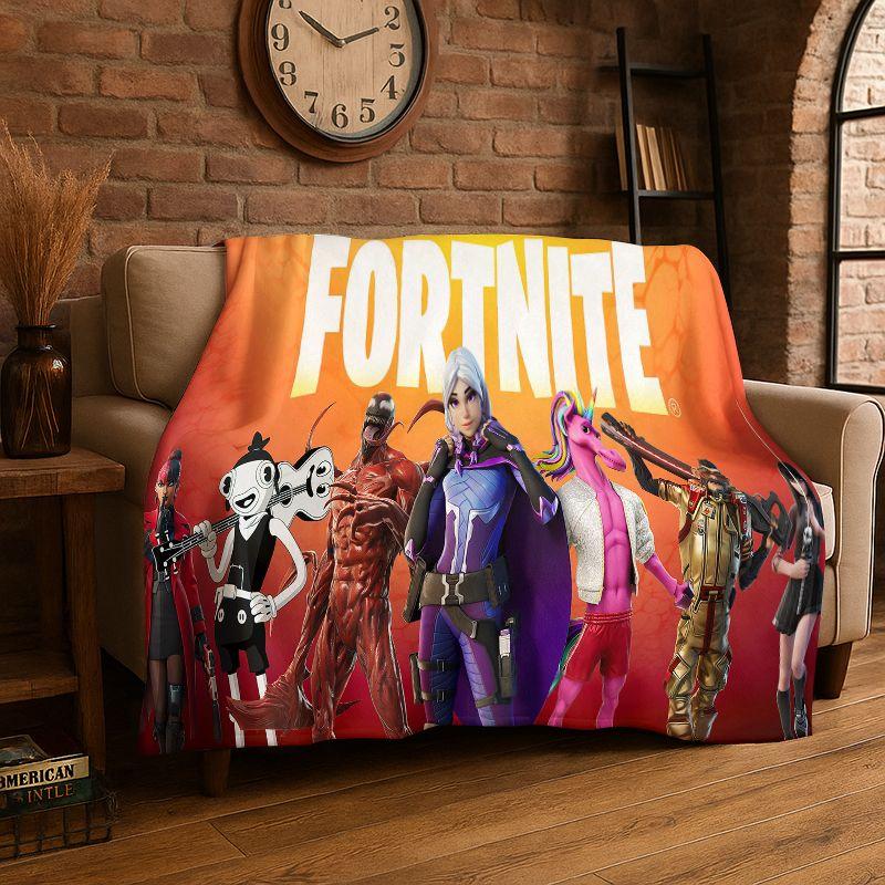Classic F-Fortnite Game Cartoon Flannel Throw Blanket,Warm Cozy Blanket for Bed,Couch,Sofa,Bedroom,Living Room,Travel,Camping