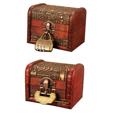 Vintage gravierte Schmuck-Aufbewahrungsbox, Schatz-Halter-Organizer-Etui mit Schloss