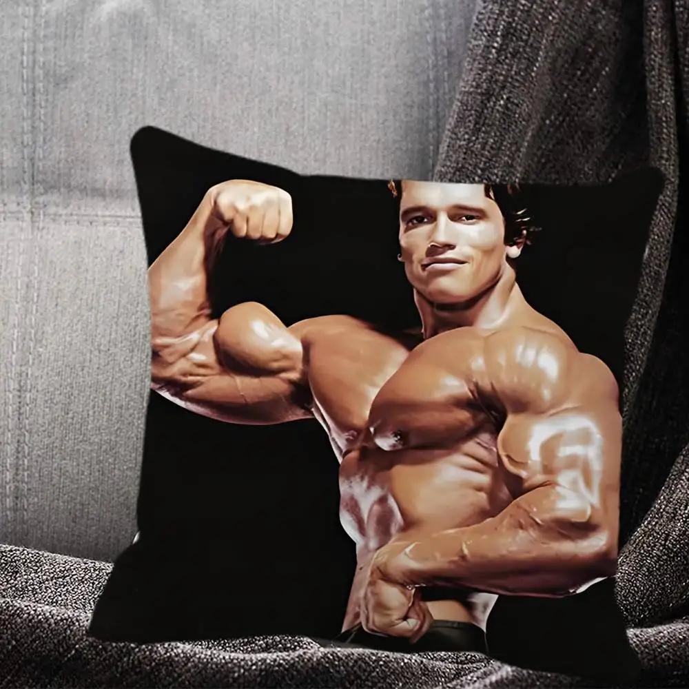 Arnold Schwarzenegger Bodybuilding Muscle Man Fitness Square Pillow Bedroom Sofa Leisure Comfort Cushion Home Decoration