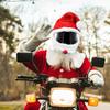 Christmas Motorcycle Headgear Cover & Gloves Plush Protective Santa Claus Motorcycle Helmet Cover Helmet Accessories
