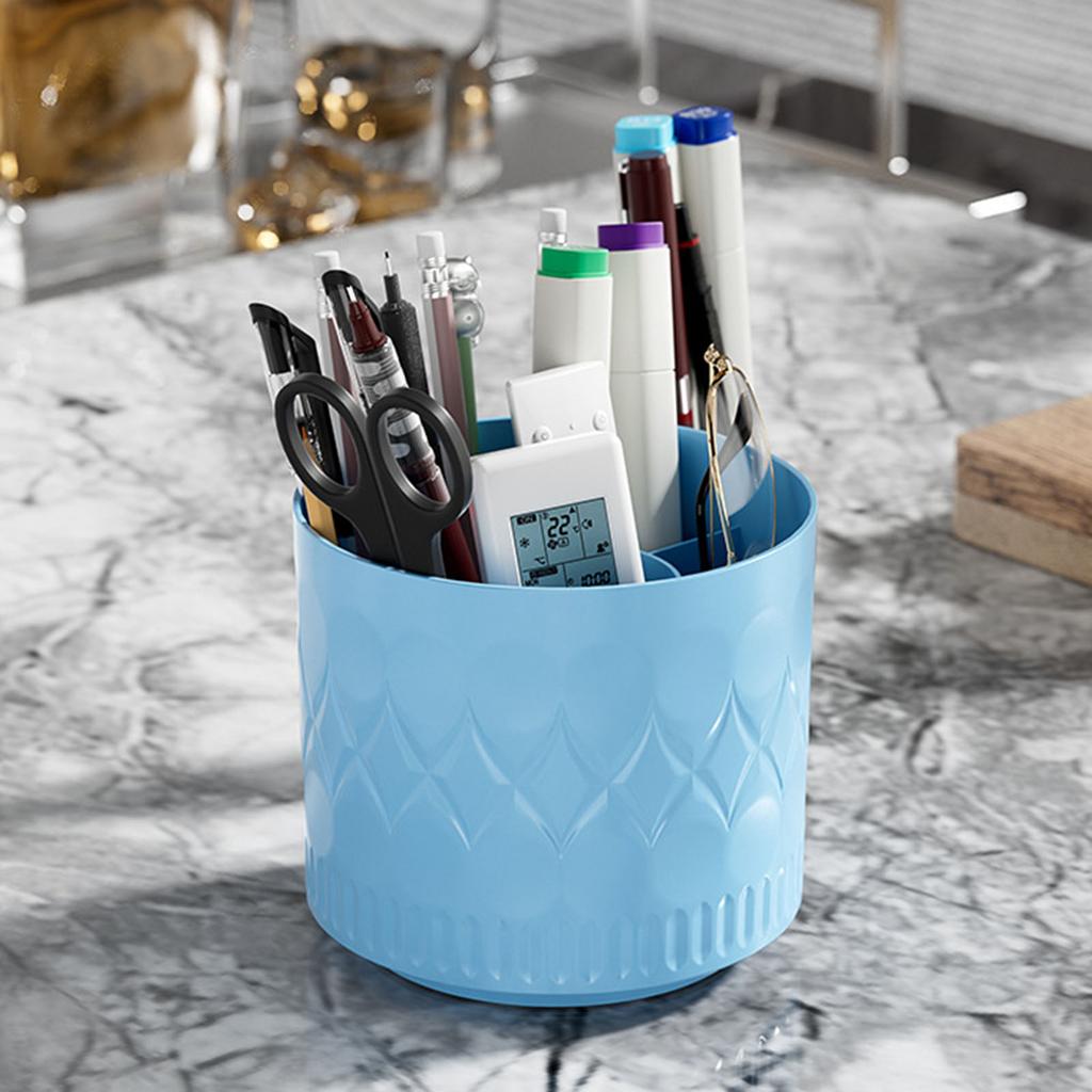 Japanese Style Simple Rotating Storage Cups For Makeup Brushes Pens Large Capacity Desktop Organizers Plastic Bathroom Countertop