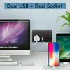 Double Uk Wall Plug Socket 13a 2 Gang With Power Switch 2 Usb Outlets Charger