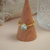 Blue Stylish Sea Zircon Ring For Women Showcasing Timeless Retro Court Design Ideal For Fashionable Occasions