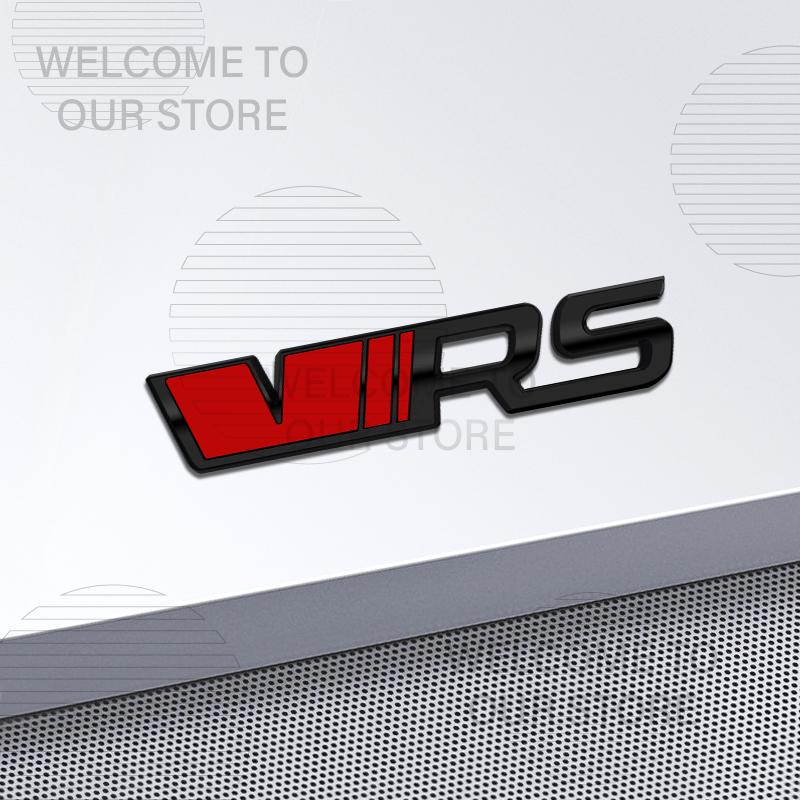 JBIW9 Car Decor Metal VRS Lettering Front Grille Emblem 3D Sticker For Skoda Octavia Kamiq Kodiaq Karoq Superb Fabia Rear Trunk Decals