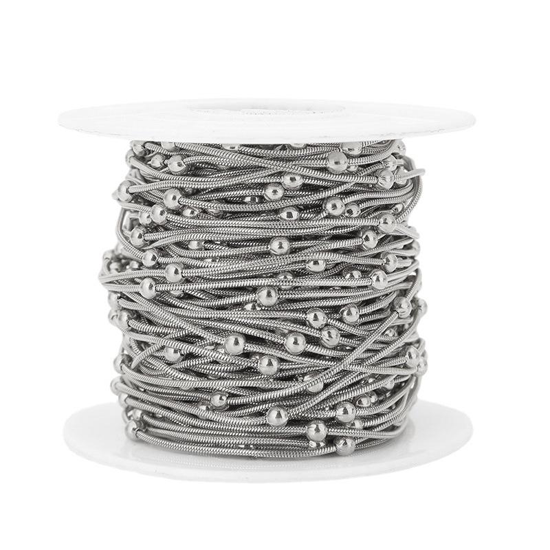 18k Gold Plated Minimalist Snake Chain Necklace - Round Clip Bead Clavicle Accessory