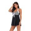 2023 European & American Women's Sexy Striped Skirted Bikini for Beach Vacations