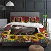 Farm Barn Chicken Sunflower Duvet Cover With Pillow Case Custom 3pcs Bedding Set Quilt Cover Double Bed Home Textile