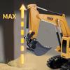 Remote Control Alloy Excavator Toy, 2.4G 6-Channel Controller, 4WD Crawler Construction Vehicle, Kids Boys Toy Truck