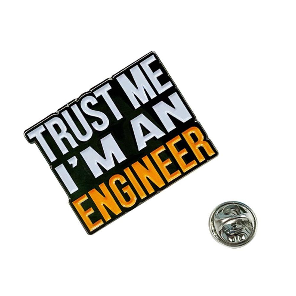 Lapel Badge Brooch Pin Engineering Cost Control Brooch English Letters Brooch  Clothes Pins