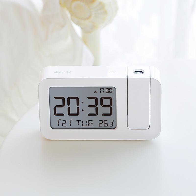 

2026 Digital Projection Alarm Clock Rechargeable LED USB Charger Projector Alarm Clock For Office Bedroom Bedside Desktop Clock белый