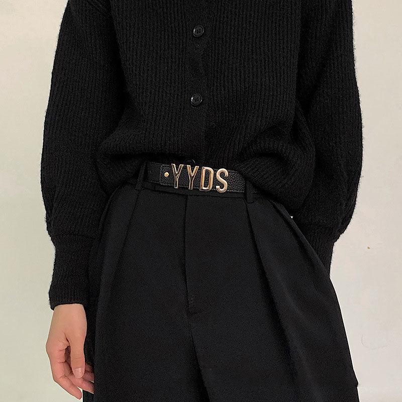 

Trendy Womens Yyds Versatile Korean Style Waist Belt Simple Fashionable Ins Letter Print