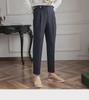 2024 Men's Summer High-Waist Straight Casual British Retro Trousers