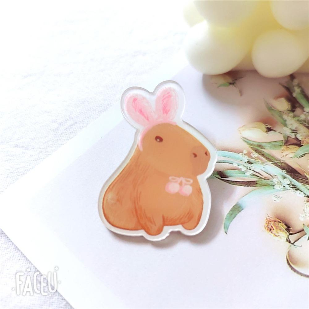 Cartoon Capybara Brooch Animals Cute Bag Pin Fashion Capybara Acrylic Badge