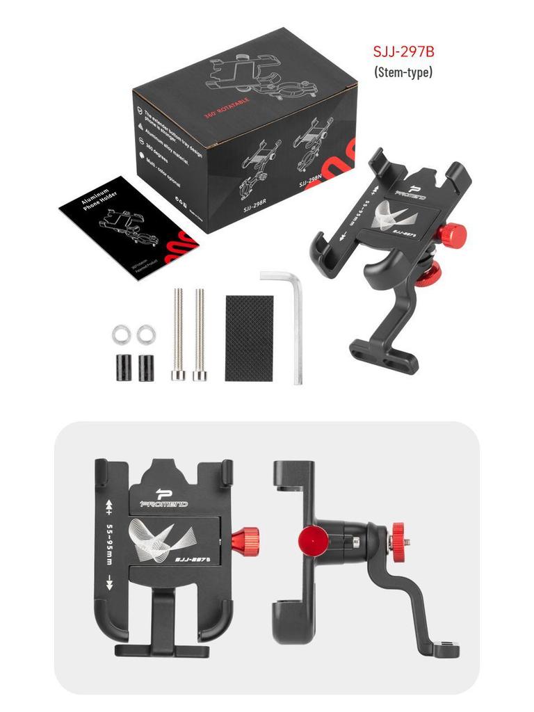 Aluminum Alloy Rotating Bicycle & Scooter Phone Holder - Adjustable Front & Rear Mount