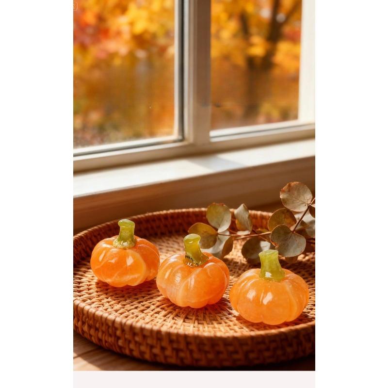 1 Pcs Natural Crystals, Icestone, Pumpkin Crystal Frozen Stone, Mini Ornaments, Halloween Day, Desk Decorations, Gifts