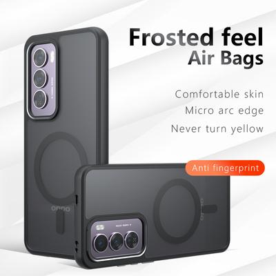 Case For OPPO Reno 12 Pro Reno12 Luxury Armor Magnetic Magsafe Matte Hard Cover For Reno 12Pro 11F 11Pro Acrylic Transparent Shockproof Bumper