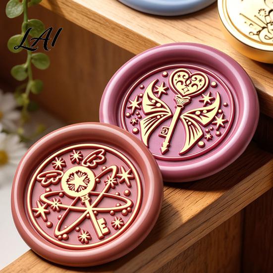 Gift Wrapping Wax Stamp Brass Seal Head Vintage Key Pattern Embossed Sealing Decorative Head for Envelope Journal Packaging Invitation Crafting