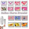 Y2K Pink Sunset Heart Butterfly Piano Star Flowers Italian Charm Links Fit 9mm Stainless Steel Women DIY Making Bracelet Jewelry