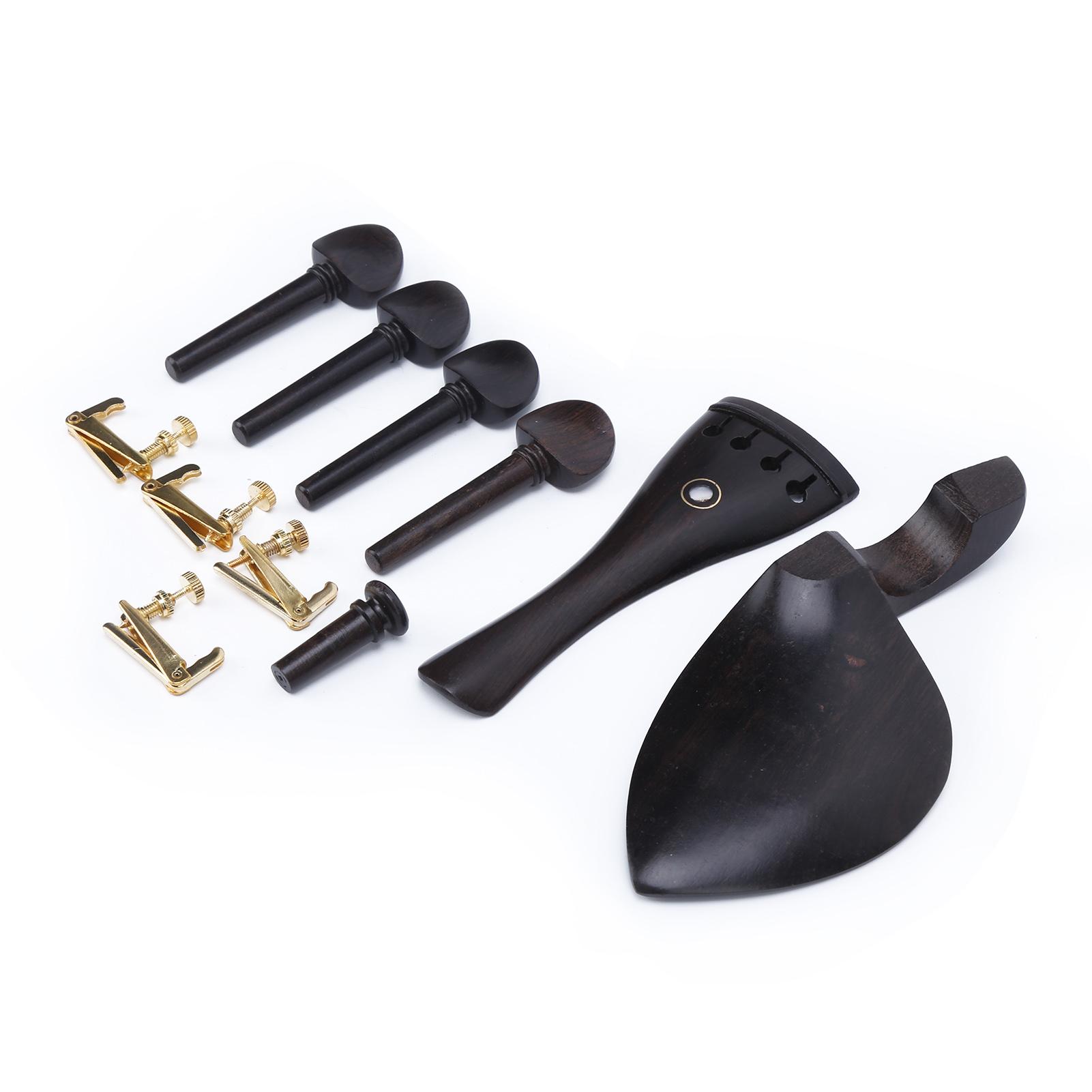 

Violin Parts Ebony 4 4 Wood Peg Pull Board Chinrest Fine Tuning Musical Instrument Accessories