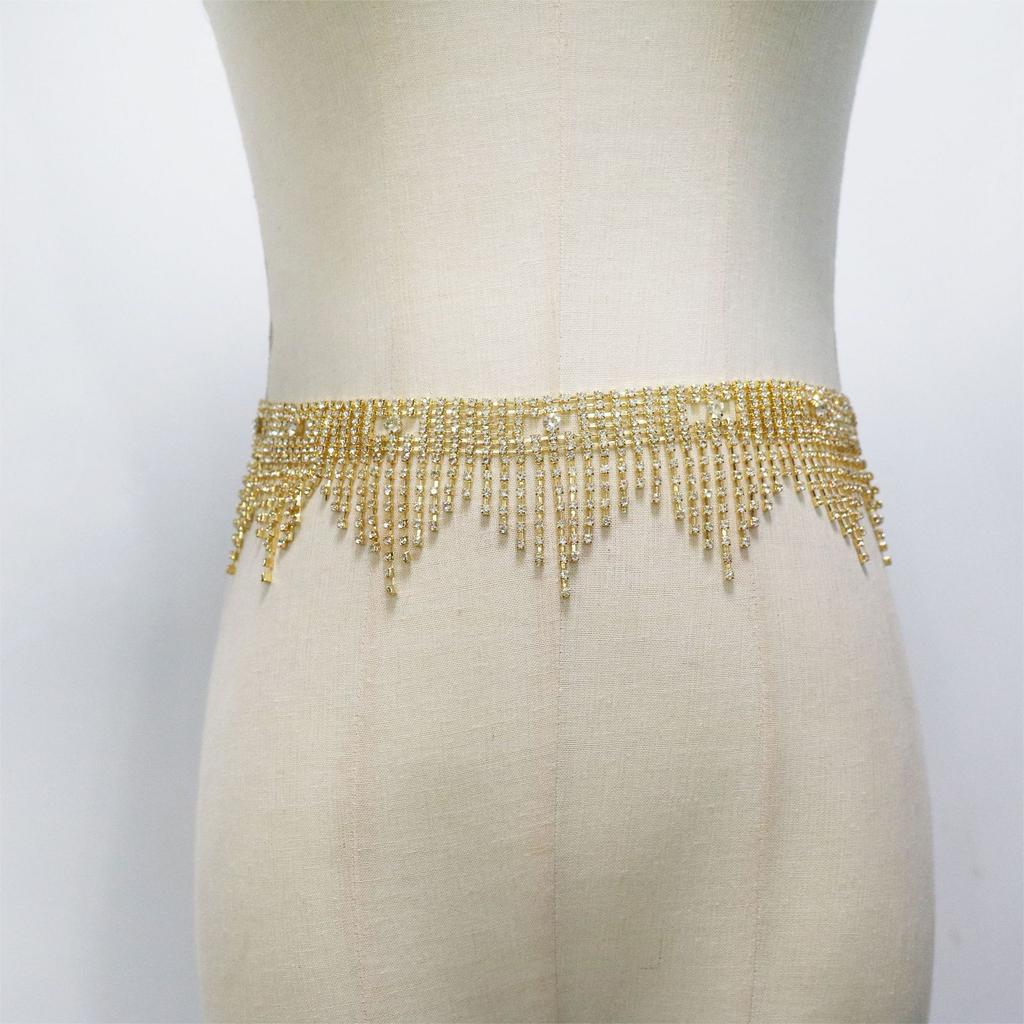 Sexy Shiny Rhinestone Tassel Waist Chain Ladies Rhinestone Body Chain Jewelry Hidden Jewelry Valentine'S Day Gift