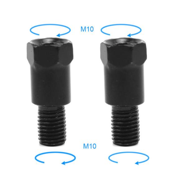

1 пара черных серебристых адаптеров для зеркал заднего вида мотоцикла M10 10 мм по часовой стрелке против часовой стрелки справа налево резьба сменный винт