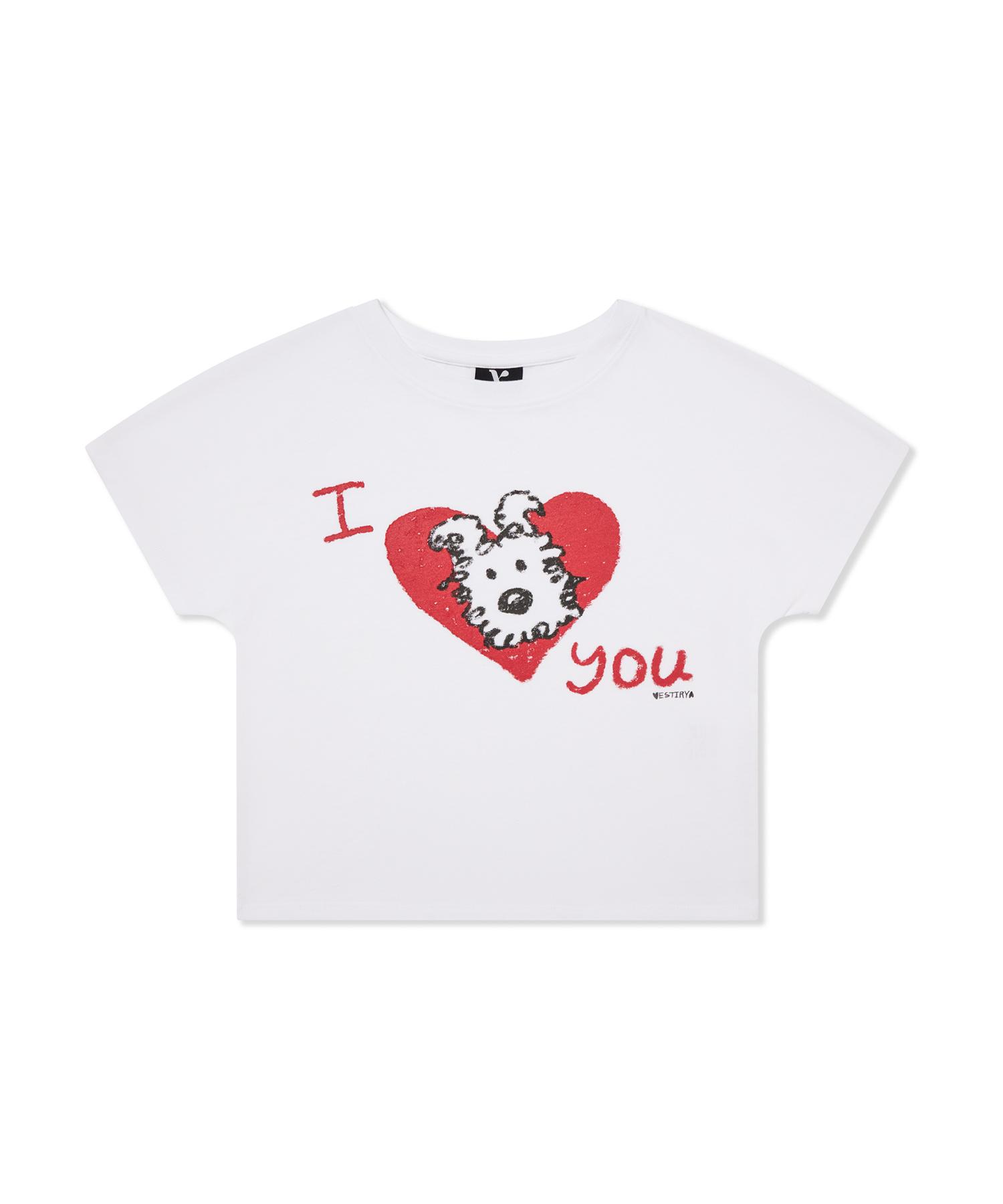 Bestiria My Puppy Valentine Crop T-Shirts White F