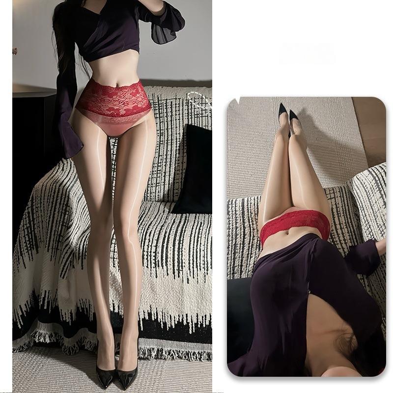 

Сексуальное нижнее белье летнее ультратонкое черное шелковистое гладкое кружевное на талии большого размера чулки Аврора бесшовная ластовица масло-блестящие колготки Stockings [40kg~ 65kg]
