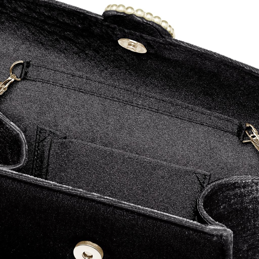 [Cuco] Pearl-trimmed velour mini shoulder bag