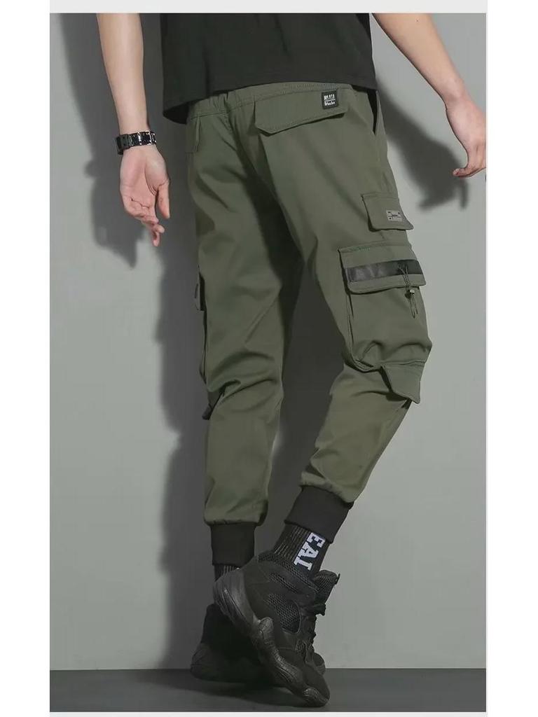 Tuta casual trendy da uomo stile coreano 2024, vestibilità larga, pantaloni a nove punti chic