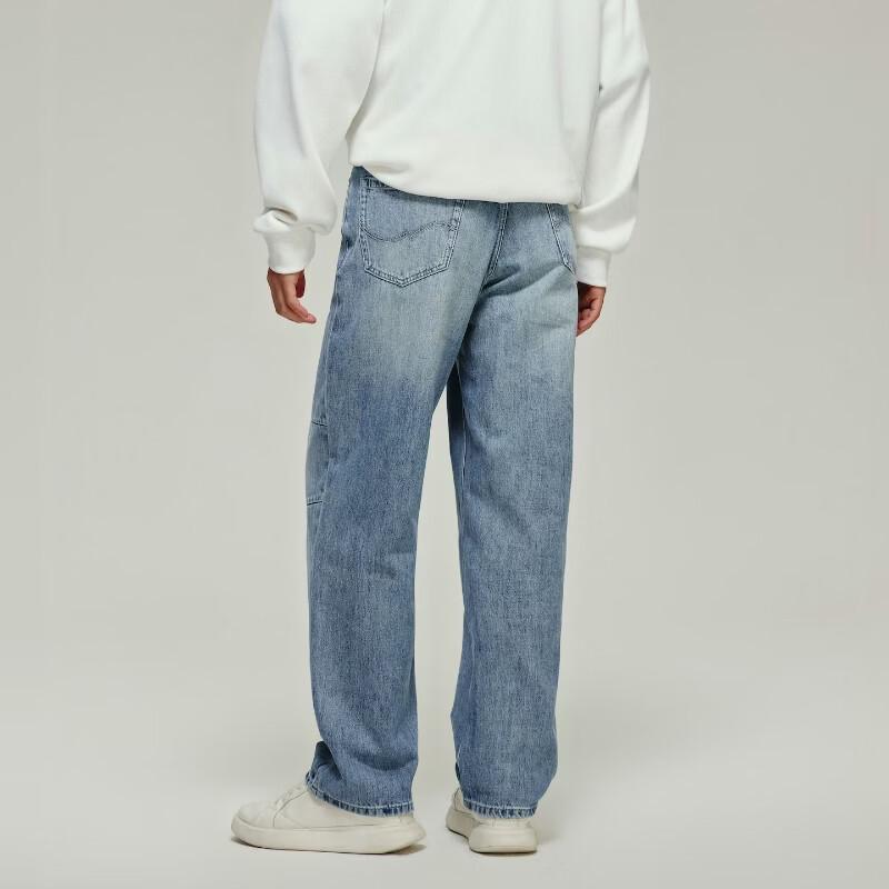 Jack & Jones Men's Loose Fit Distressed Washed Cotton Jeans