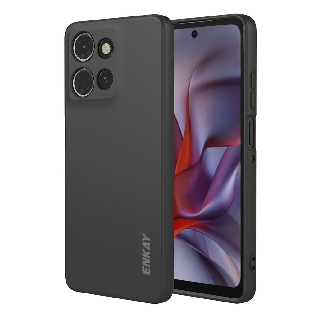 For Motorola Moto G Power (2025) Silicone Case ENKAY HAT PRINCE Straight Edge Cell Phone Back Cover