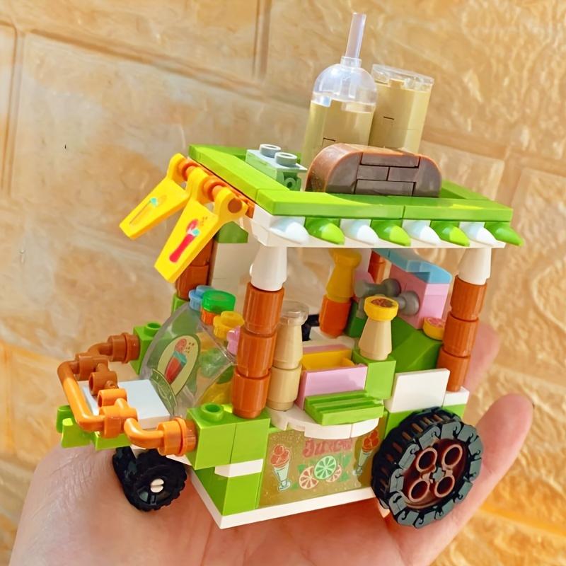 1 Bag Small Particles City Strect View Series Takeaway Car Food Truck Tricycle Auto Retail Store Vehicle Building Blocks Bricks