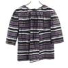French Silk Blend Border Pattern Five-quarter Sleeve Blouse Women Used