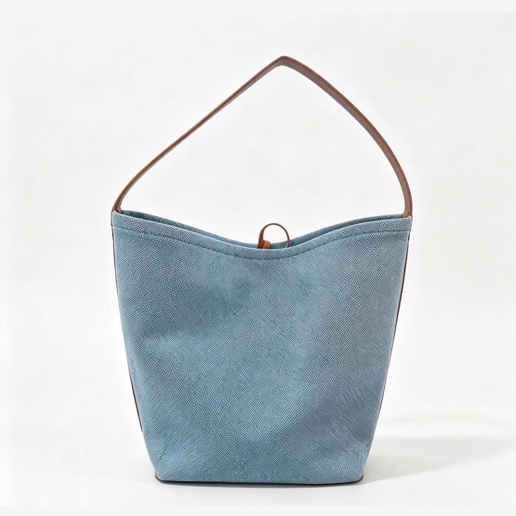 Korean-Style Simple Bucket Bag 2025: Women's Solid Color Shoulder & Crossbody Bag for Casual Commute