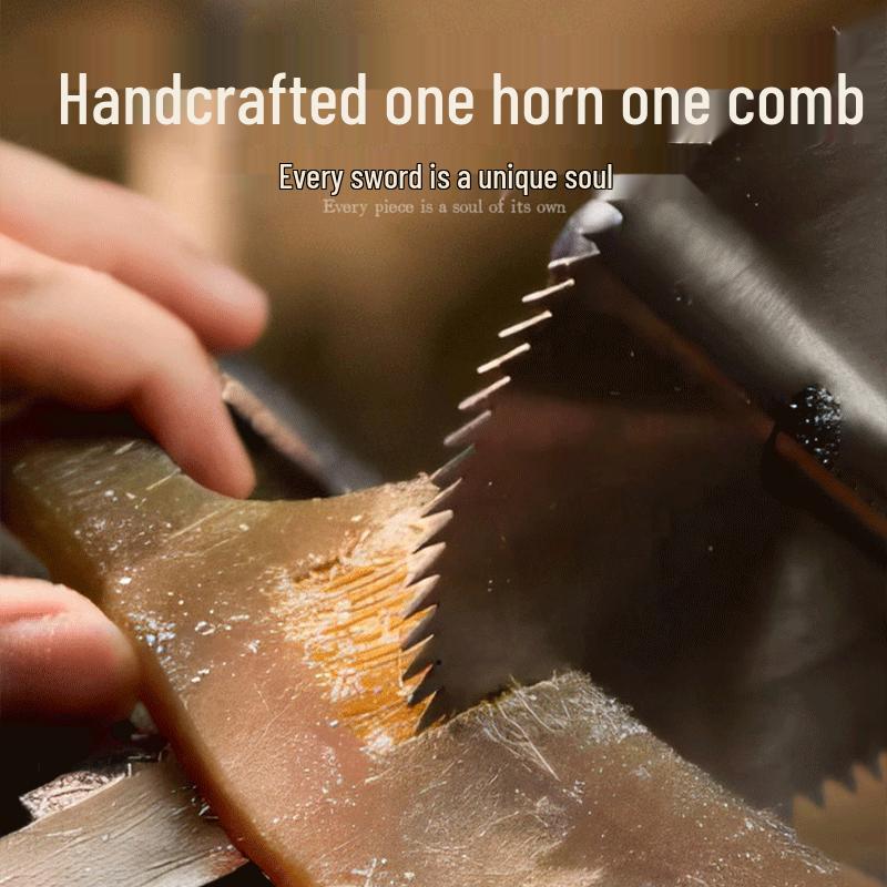 HOMEMAKER Natural White Buffalo Horn Comb Gift Set