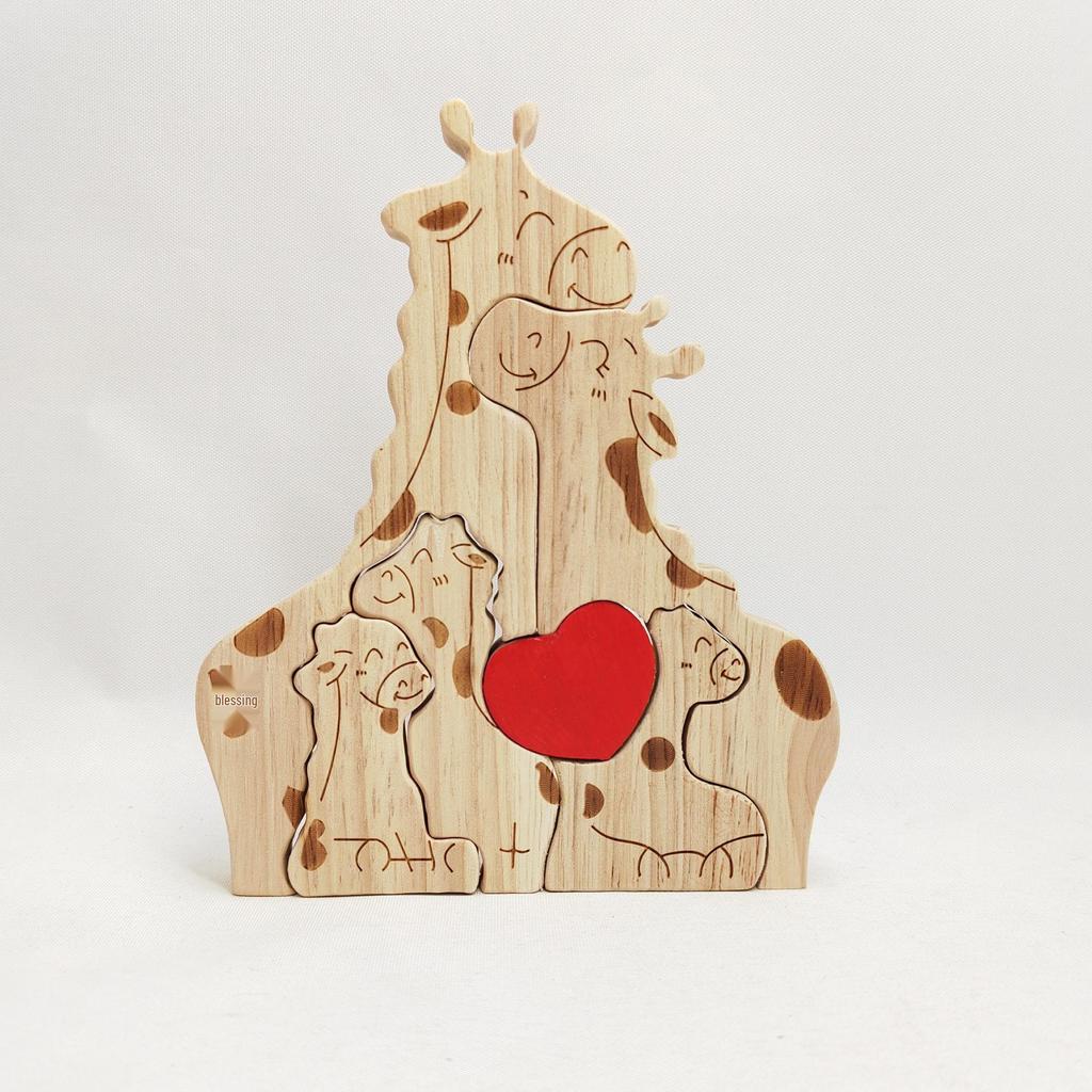 Cross-Border Wooden Little Penguin Family Puzzle Ornament - Festival Gift & Warm Family Decoration