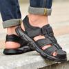 Men's Summer New Casual Sandals Genuine Leather Soft Bottom Non-Slip Beach Slippers Trendy