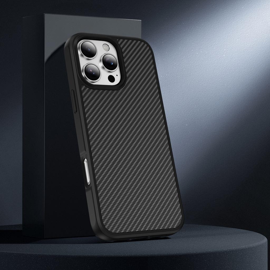 Carbon Fiber Texture Matte Bumper Case For iPhone 17 Air 16 16E 15 14 13 Plus Pro Max Slim Military Protection Hard Back Cover