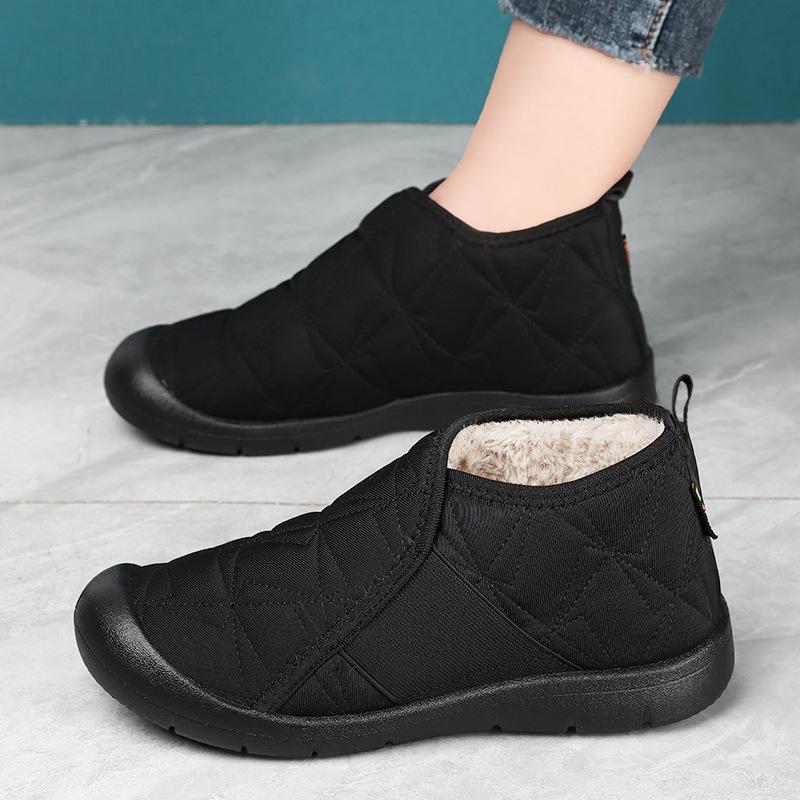 Shoes Women's Cotton Shoes Fleece Thickened Cotton Boots Cold-proof and Warm Women's Boots Middle-aged and Elderly Mother Shoes One Pedal Snow Boots