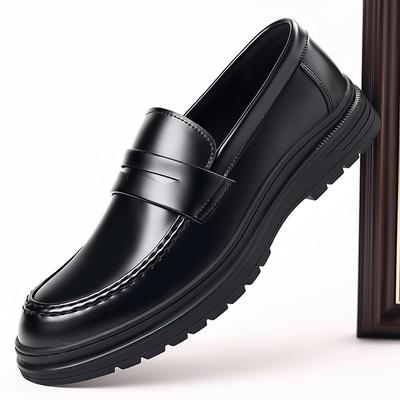 Fashion Genuine Leather Black Loafers Men Slip On Footwear Office Man Formal Business Shoes Wedding Party Men Dress Shoes Breath Driving