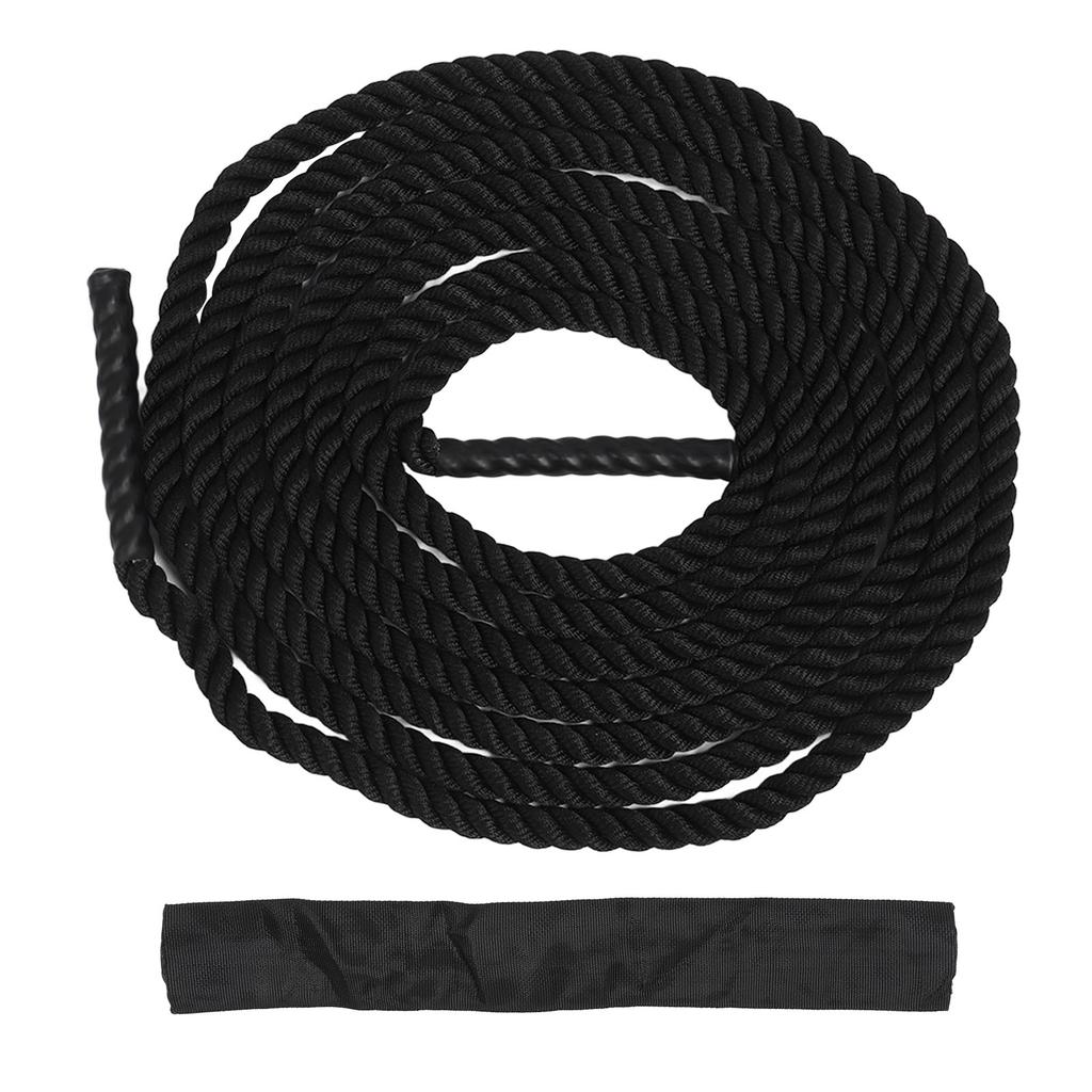 Power Battle Rope Black Lightweight Basics Battle Exercise Training Rope for Outdoor Strength Training 12m 39.4ft