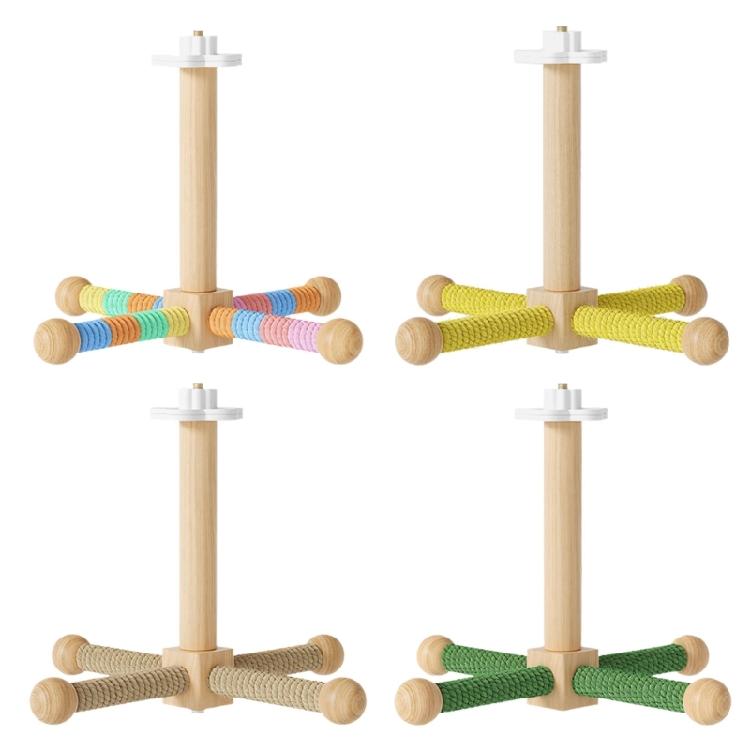 Funny Perches Toy with Rotating Ball Wooden Parrots Ferris Wheel Toy with Perches Windmills Toy For Parakeets Cockatoos