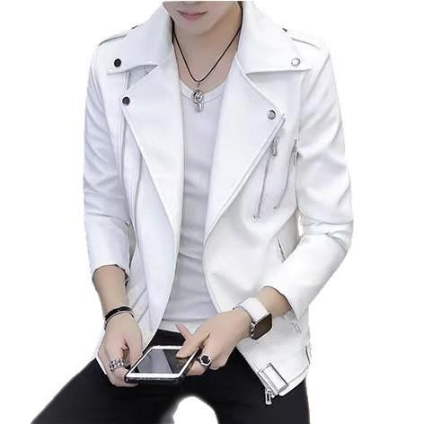 Men's PU leather jacket men's spring and autumn American retro loose casual boys trendy brand tooling