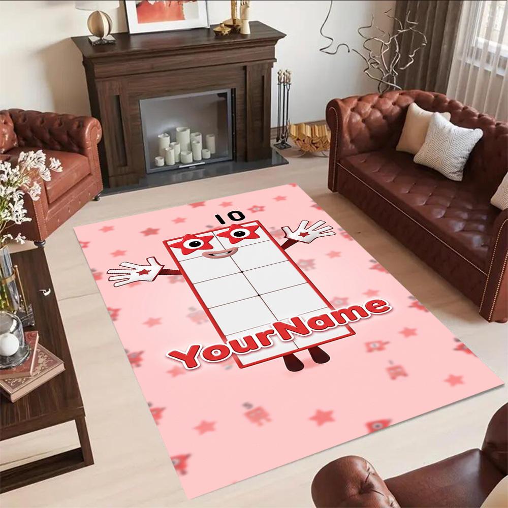 Numberblocks Customized Name Area Rug Design for Game Room Balcony Dormitory Study room Antislip Carpet Office home decor Wedding Party Gift