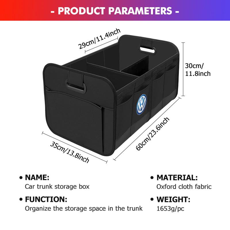 For Volkswagen VW Folding Car Trunk Organizer Box Storage Bag Tools Tidying Scirocco Jetta Beetle Golf 4 5 6 Passat Polo B5 zg6