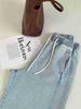 Ting Lan White Cow Elastic Loose Wide-Leg Slimming Casual Nine-Point Pants